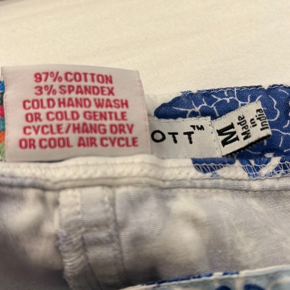 Gretchen Scott blue floral‎ pants sz M - Picture 4 of 4